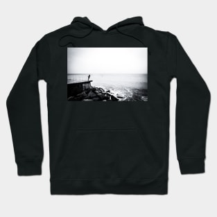 Solitary man at Cromer beach in Norfolk Hoodie